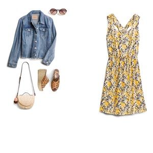 Yellow floral Kaileigh dress.